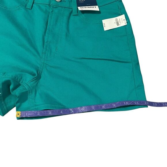 NWT Old Navy Teal WOW High Rise Denim Shorts - Size 10 - Picture 15 of 16